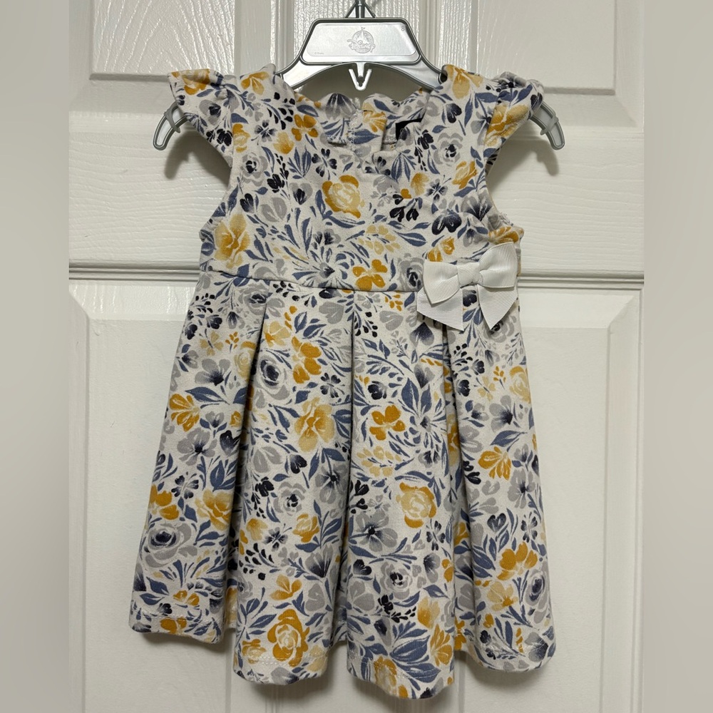 *Cynthia Rowley Floral Pleated White Bow Cap Sleeve Dress #IR